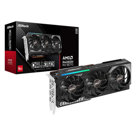 ASROCK Videokártya PCI-Ex16x AMD RX 9070 CHALLENGER 16GB DDR6