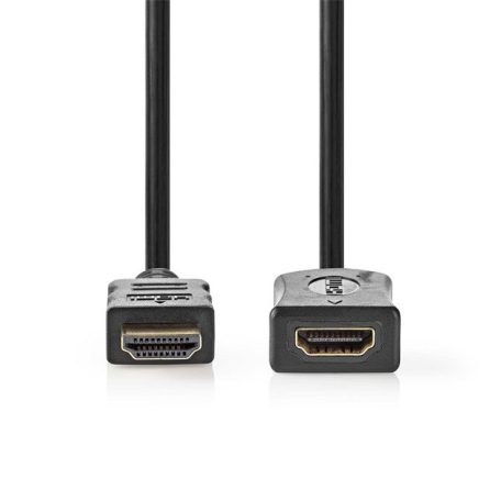 Nedis ultra HD HDMI hosszabbító kábel CVGL34096BK10, HDMI dugó - aljzat, 4K@60Hz | ARC | 10,2 Gbps | 1,00 m
