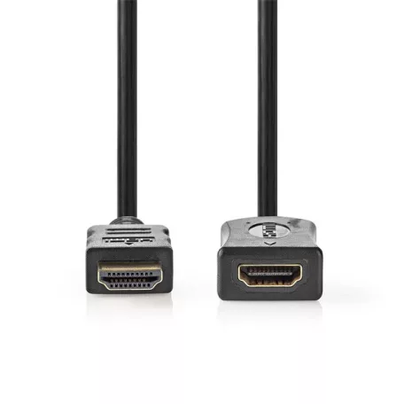 Nedis ultra HD HDMI hosszabbító (toldó) kábel CVGL34096BK10, HDMI dugó - aljzat, 4K@60Hz, ARC, 10,2 Gbps, 1 m