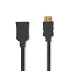 Nedis ultra HD HDMI hosszabbító (toldó) kábel CVGL34096BK10, HDMI dugó - aljzat, 4K@60Hz, ARC, 10,2 Gbps, 1 m