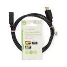 Nedis ultra HD HDMI hosszabbító (toldó) kábel CVGL34096BK10, HDMI dugó - aljzat, 4K@60Hz, ARC, 10,2 Gbps, 1 m