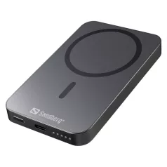   SANDBERG Hordozható akkumulátor, Mag Wireless Powerbank 5000 ALU