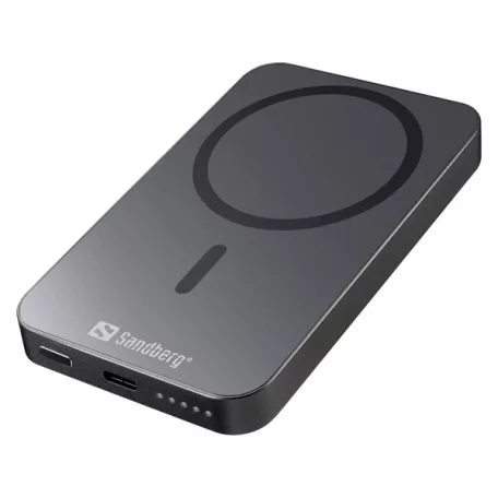 SANDBERG Hordozható akkumulátor, Mag Wireless Powerbank 5000 ALU