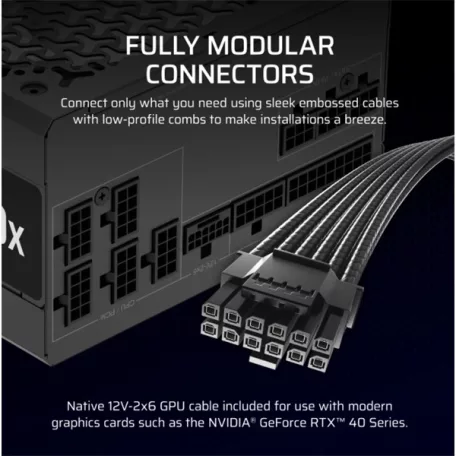 CORSAIR Tápegység Moduláris, RM850x, 850W, ATX 3.1, PCIe 5.1, 14cm, Cybenetics Gold