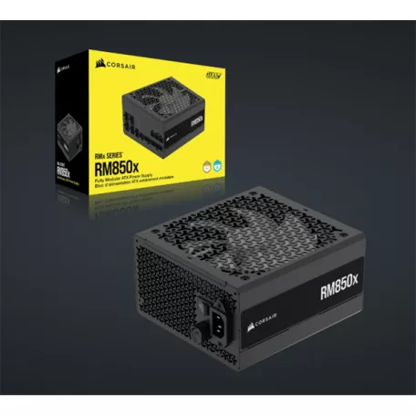 CORSAIR Tápegység Moduláris, RM850x, 850W, ATX 3.1, PCIe 5.1, 14cm, Cybenetics Gold