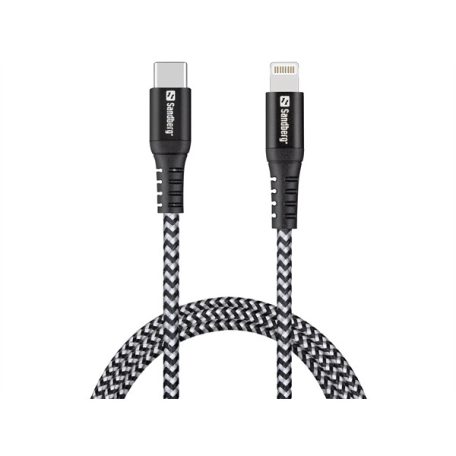SANDBERG USB-C tartozék, Survivor USB-C PD Lighting kábel 1m