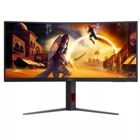 AOC Ívelt Gaming 180Hz Fast VA monitor 34" CU34G4, 3440x1440, 21:9, 300 cd/m2, 0.5 ms, HDMIx2/DisplayPort