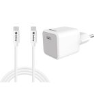 SANDBERG Hálózati töltő, USB-C 20W Charger+USB C - C1m