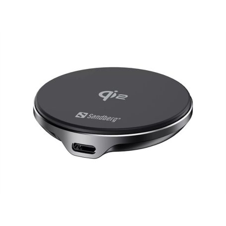 SANDBERG Mágnesen töltő, Wireless Charger Mag Qi2 15W