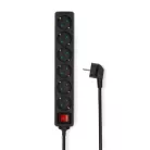 Nedis ESOC615F2BK 6 aljzatos kapcsolós (6-os) elosztó, 1,5 m, 3680 W, 16 A