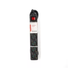   Nedis ESOC630F2BK 6 aljzatos kapcsolós (6-os) elosztó, 3 m, 3680 W, 16 A
