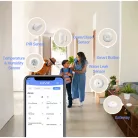 EZVIZ T51C okos hőmérséklet és páratartalom érzékelő,  1,8 kijelző, valós idejű megfigyelés, azonnali risztás,