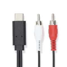   Nedis CCGL64240BK10 USB 3.2 Gen 1, USB-C kábel, USB C dugó - 2x RCA dugó, 1m