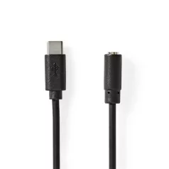   Nedis CCGL65960BK10 USB-C (USB C) dugó - 3,5 mm sztereo jack aljzat | 1,00 m