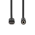 Nedis CCGL65960BK10 USB-C (USB C) dugó - 3,5 mm sztereo jack aljzat | 1,00 m