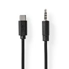 Nedis CCGL65950BK10 USB-C (USB C) dugó - 3,5 mm sztereo jack dugó | 1,00 m