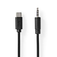   Nedis CCGL65950BK10 USB-C (USB C) dugó - 3,5 mm sztereo jack dugó | 1,00 m