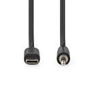 Nedis CCGL65950BK10 USB-C (USB C) dugó - 3,5 mm sztereo jack dugó | 1,00 m