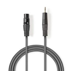   Nedis COTH15320GY10 balanced/szimmetrikus félprofi audio kábel, 3,5mm sztero jack dugó - 3p XLR aljzat, 1m, rugalmas