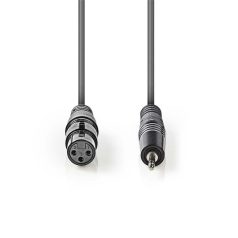   Nedis COTH15320GY10 balanced/szimmetrikus félprofi audio kábel, 3,5mm sztero jack dugó - 3p XLR aljzat, 1m, rugalmas