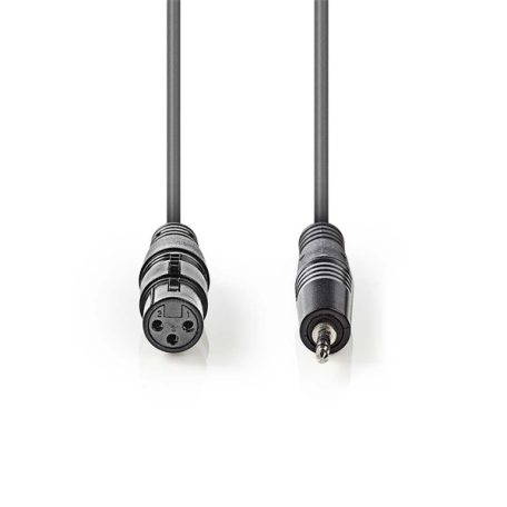Nedis COTH15320GY10 balanced/szimmetrikus félprofi audio kábel, 3,5mm sztero jack dugó - 3p XLR aljzat, 1m, rugalmas
