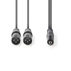   Nedis COTH15310GY15 balanced/szimmetrikus félprofi XLR audio kábel, 2x XLR 3 tűs dugó | 3,5 mm sztereo jack dugó, 1,5m