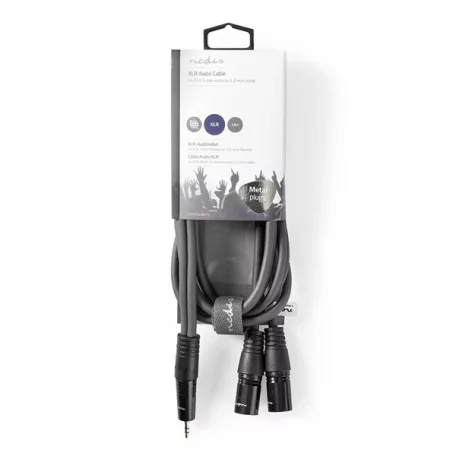 Nedis COTH15310GY15 balanced/szimmetrikus félprofi XLR audio kábel, 2x XLR 3 tűs dugó | 3,5 mm sztereo jack dugó, 1,5m