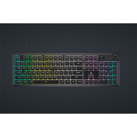 CORSAIR Vezetékes Billentyűzet Gaming, K55 CORE RGB, Médiavezérlő gombok, Cseppálló, US, fekete