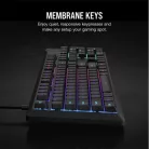 CORSAIR Vezetékes Billentyűzet Gaming, K55 CORE RGB, Médiavezérlő gombok, Cseppálló, US, fekete