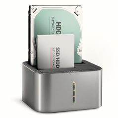   AXAGON ADSA-DC dual SATA 2.5"/3.5" SSD/HDD CLONE dokkoló, USB-C, 5 Gbps