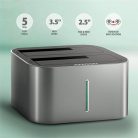 AXAGON ADSA-DC dual SATA 2.5"/3.5" SSD/HDD CLONE dokkoló, USB-C, 5 Gbps
