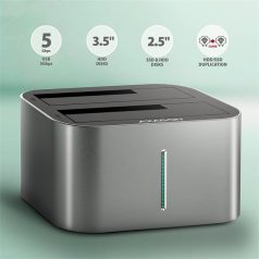   AXAGON ADSA-DC dual SATA 2.5"/3.5" SSD/HDD CLONE dokkoló, USB-C, 5 Gbps
