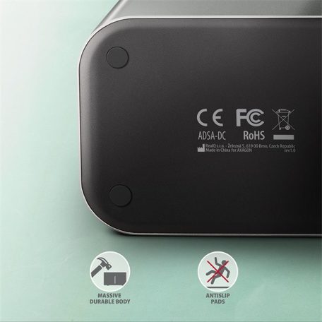 AXAGON ADSA-DC dual SATA 2.5"/3.5" SSD/HDD CLONE dokkoló, USB-C, 5 Gbps