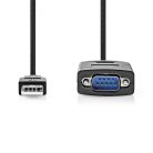 Nedis CCGW60852BK09, USB - RS232 (adapter) kábel, 0,9m