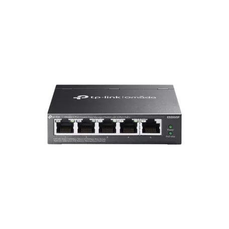 TP-LINK Switch 5x1000Mbps (1xPOE + 4xPOE+) Fémházas Easy Smart (Omada), ES205GP