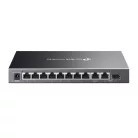 TP-LINK Switch 9x1000Mbps (8xPOE+) +1xGigabit SFP kombó Fémházas Easy Smart (Omada), ES210GMP