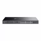TP-LINK Switch 18x1000Mbps (16xPOE+) +2xGigabit SFP kombó Fémházas Easy Smart (Omada), ES220GMP