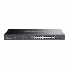   TP-LINK Switch 18x1000Mbps (16xPOE+) +2xGigabit SFP kombó Fémházas Easy Smart (Omada), ES220GMP