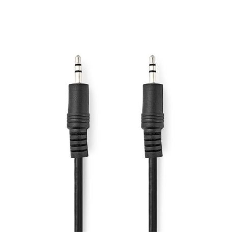 Nedis CAGL22000BK15 sztereó audió kábel, 3,5 mm-es dugó 3,5 mm-es dugó Nikkelezett 1,5 m Kerek Fekete Címke