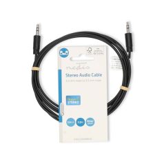   Nedis CAGL22000BK20 sztereo audio kábel, 3,5 mm jack dugó - 3,5 mm jack dugó, 2m