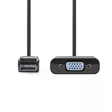 Nedis CCGB37351BK02 displayport dugó - VGA aljzat adapter, 1080p, 0.20 m