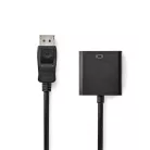Nedis CCGB37351BK02 displayport dugó - VGA aljzat adapter, 1080p, 0.20 m