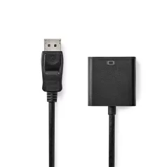   Nedis CCGB37351BK02 displayport dugó - VGA aljzat adapter, 1080p, 0.20 m