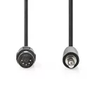 Nedis CAGL20100BK10 audio kábel 5p DIN dugó - 3,5mm szereo jack dugó, hossz 1m