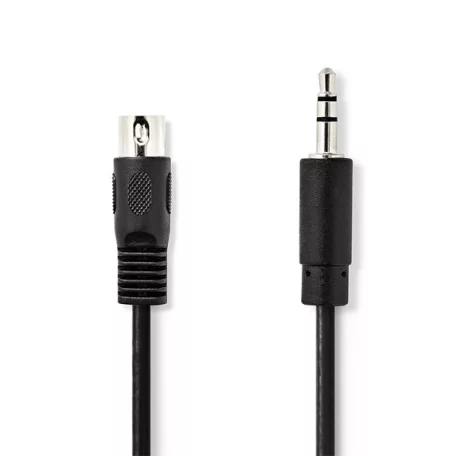 Nedis CAGL20100BK10 audio kábel 5p DIN dugó - 3,5mm szereo jack dugó, hossz 1m