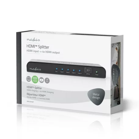 Nedis VSPL3474AT HDMI splitter, 1 x HDMI be - 4 x HDMI ki, 4K@60Hz