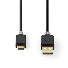   Nedis CCBW60600AT10 USB kábel, USB2.0 Gen 1, USB-A dugó - USB-C dugó, 60 W | 480 Mbps, 1 m