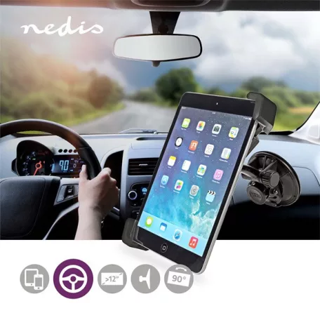 Nedis TCMT300BK autós tablet tartó konzol 12", szélvédőre vagy fejtámlára
