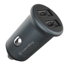   COLORWAY Autós töltő, CW-CHA036Q-GR 2USB Quick Charge 3.0 (36W) szürke