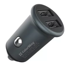   COLORWAY Autós töltő, CW-CHA036Q-GR 2USB Quick Charge 3.0 (36W) szürke